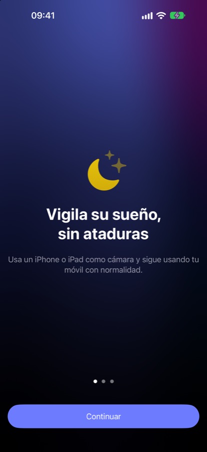 Pantalla de bienvenida de LullCam